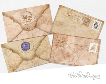 Wizard's Envelopes and Writing Paper, Halloween Envelope, Halloween Letter, Halloween Printable, Writing Paper, Halloween Stationery 002552