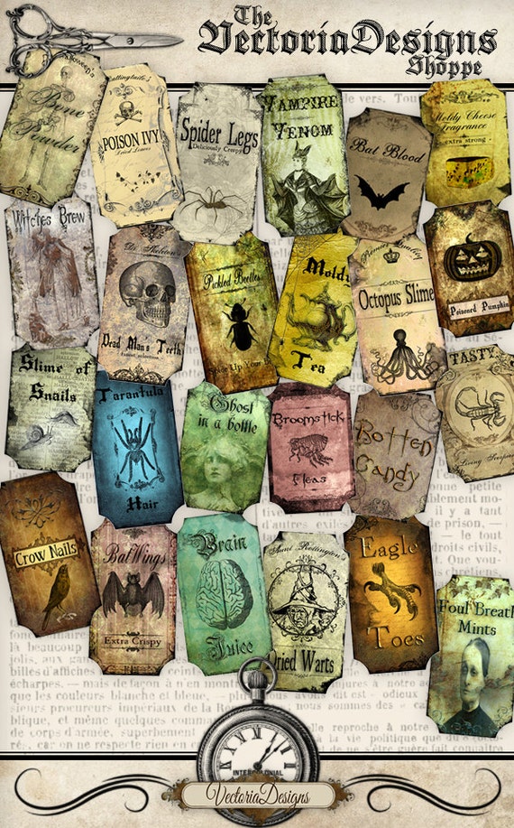 Mini Halloween Apothecary Labels