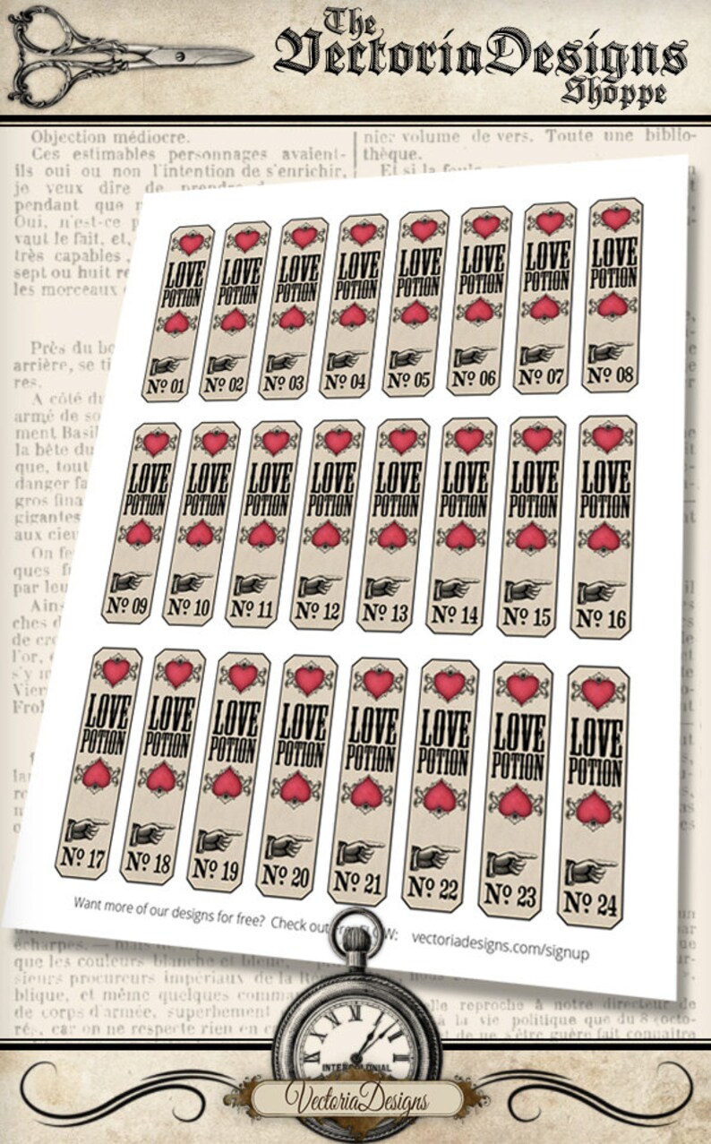 Love Potion Labels Printable Potion Labels Valentines Day - Etsy