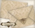 Damask Envelopes, Printable Envelopes, Scrapbook Paper, Shabby Elegant Envelopes, Digital Clip Art, Damask Sheets, Digital Download 000577