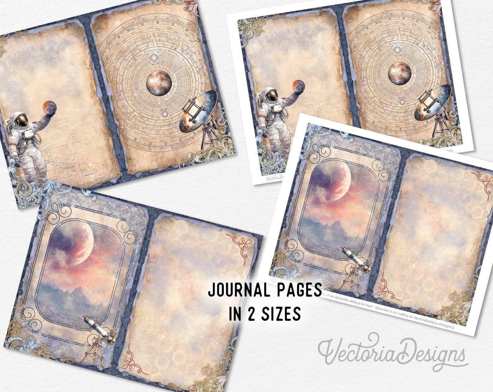 Space Journal Paper Space Travel Junk Journal Kit Printable Junk Journal Kit Astronaut ...