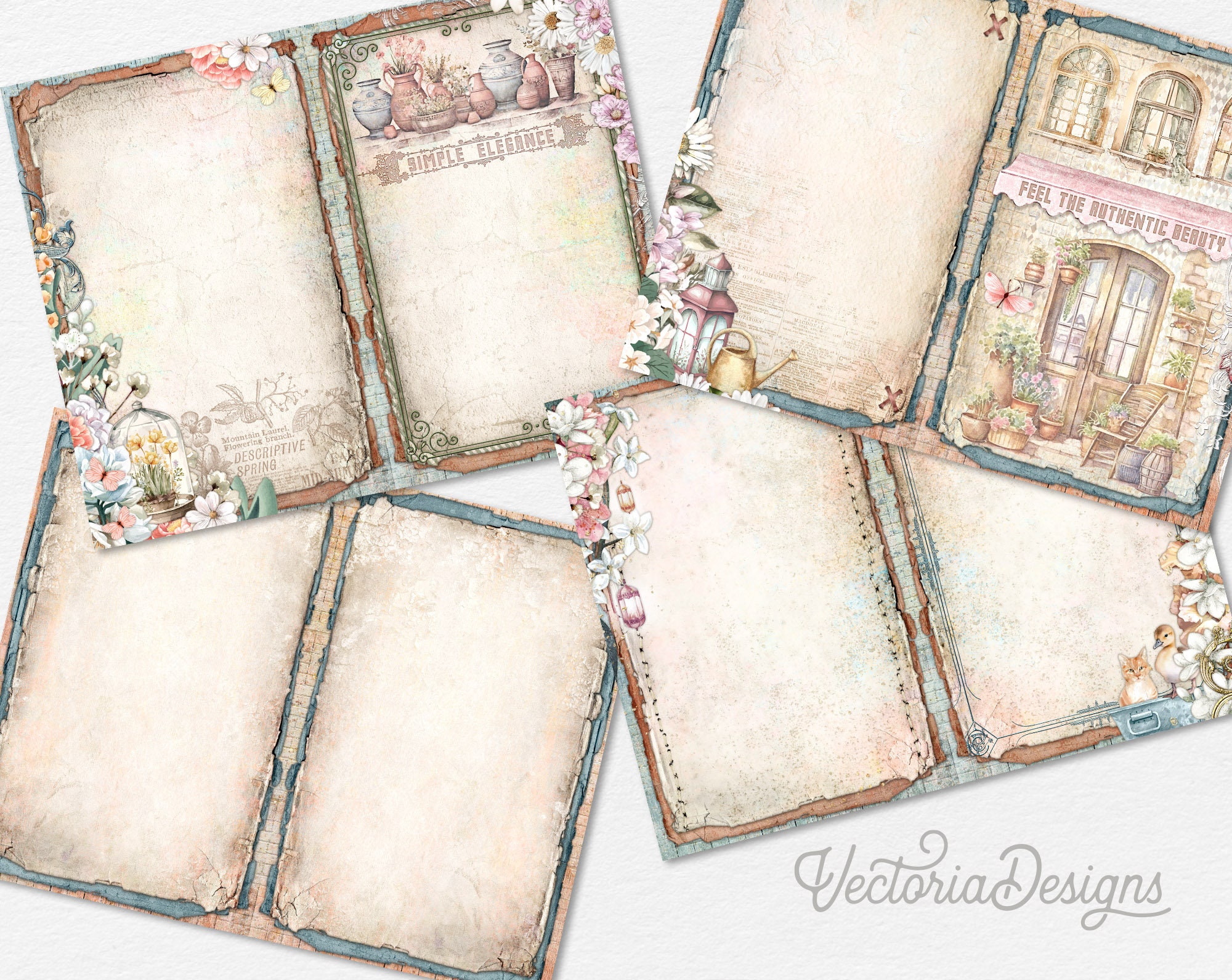Rustic Simplicity Junk Journal Kit, Printable Junk Journal Kit Rustic ...