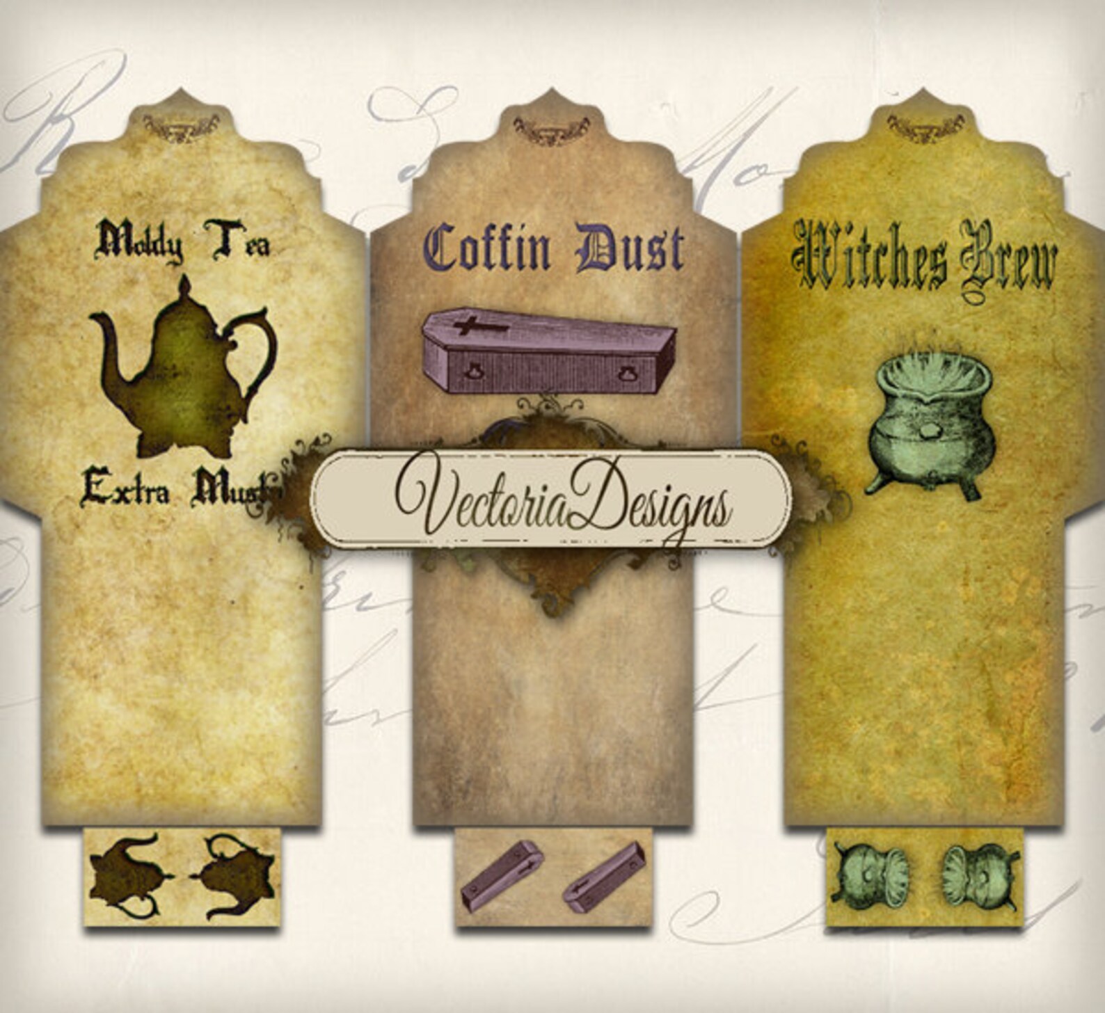 Halloween Tea Bags Printable Halloween Envelopes Halloween Etsy