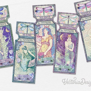 Moon Ritual Tickets, Printable Tickets, Celestial Tickets, Scrapbooking Embellishments, Crafting Printables, Journal Embellishments - 002675