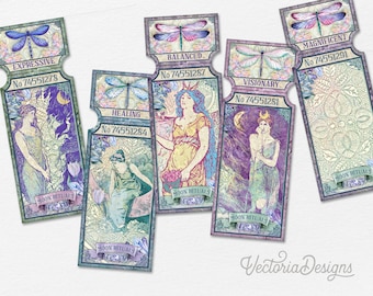 Moon Ritual Tickets, Printable Tickets, Celestial Tickets, Scrapbooking Embellishments, Crafting Printables, Journal Embellishments - 002675