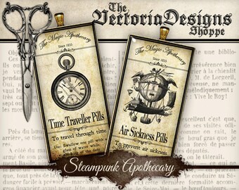 Steampunk Apothecary Images - Domino - 000101