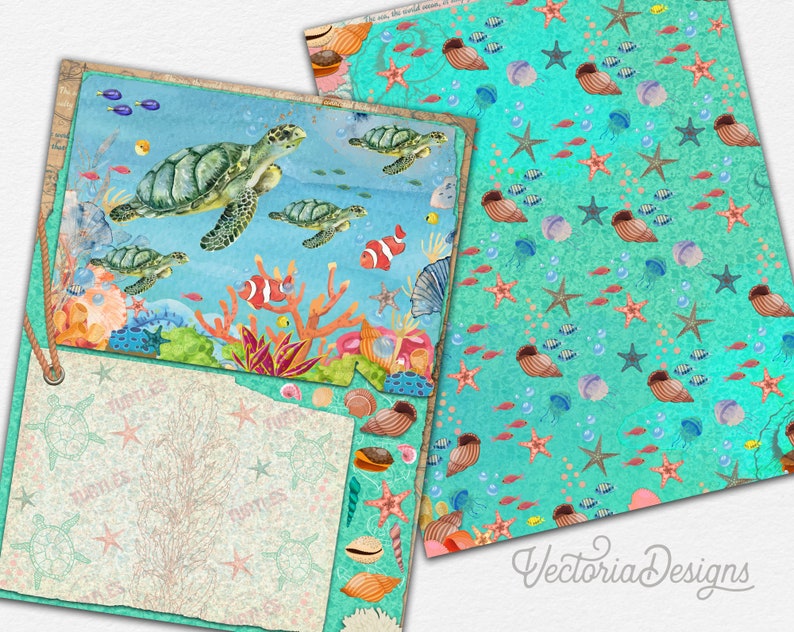 Under the Sea Paper Pack Digital Paper Printable Paper Pack | Etsy