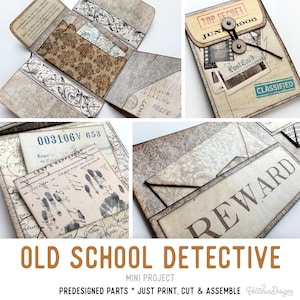 Old School Detective Mini Booklet Mini Project Detective Crafts Booklet Sherlock Craft Folio Junk Journal Add On Printable Craft Kit 003634