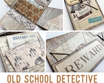 Old School Detective Mini Booklet Mini Project Detective Crafts Booklet Sherlock Craft Folio Junk Journal Add On Printable Craft Kit 003634