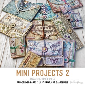 Mini Projects 2 Crafting Bundle DIY Craft Kits Printable Craft Kit Vacation Crafts DIY Mini Folio DIY Booklet Handmade Gift 003020