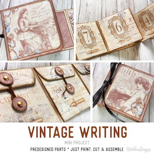 Vintage Writing Mini Project Celebration Gift DIY Gift Vacation Crafts Writing Gift Printable Craft kit Printable Gift PDF Craft 002821