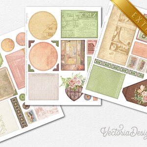 Journal cottage confortable, imprimables de planificateur vintage, kit de journal indésirable, journal éphémère, journal de scrapbooking, journal Cottagecore 002237 image 10