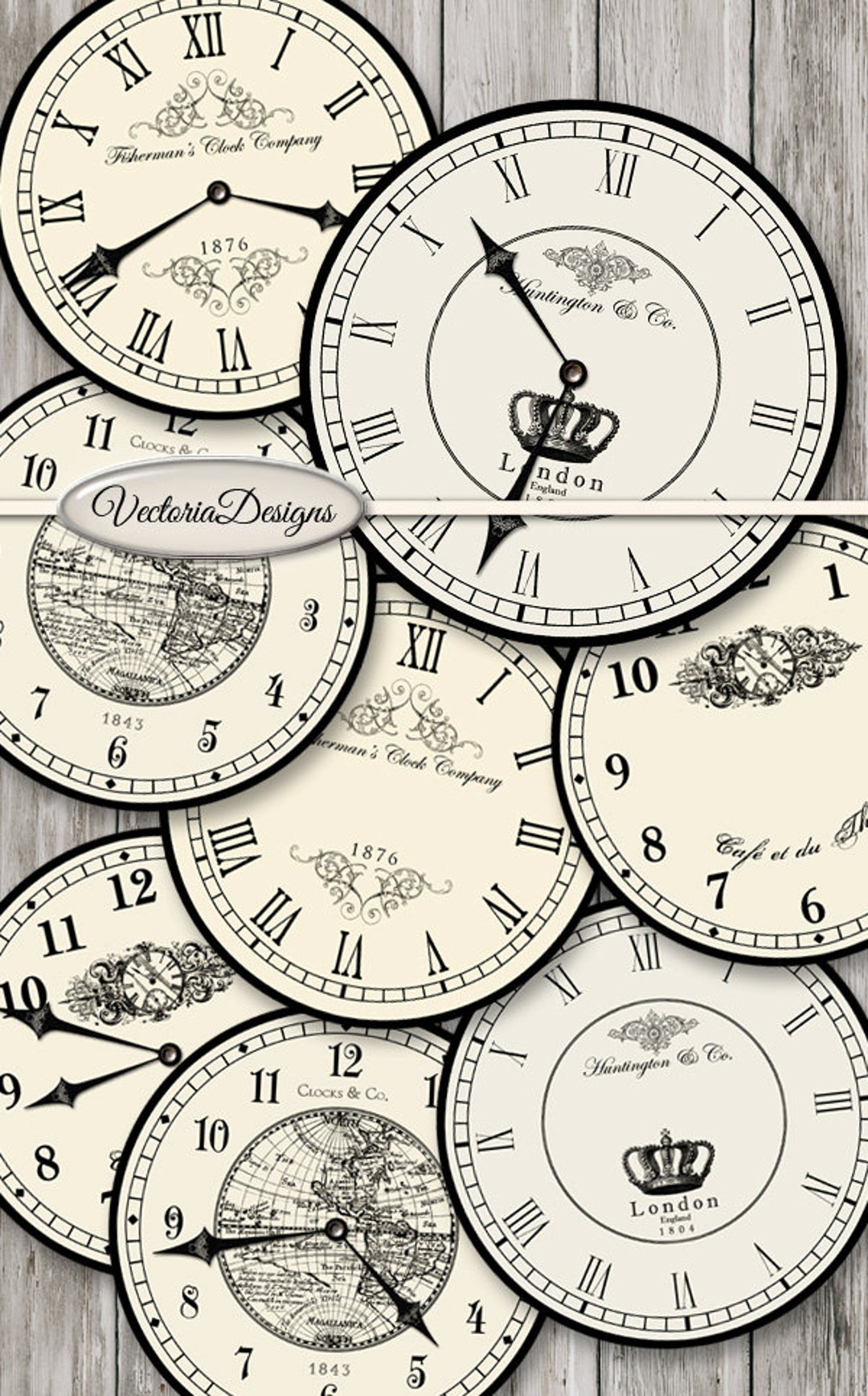 Reloj pared vintage, Relojes manualidades, Decoupage antiguo