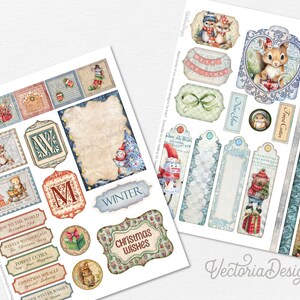 Christmas Forest Cuties Junk Journal Kit ADD-ON, Printable Junk Journal Pages Printable Junk Journal Kit Craft kits Junk Journal 003277 image 5