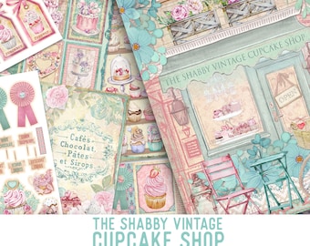 The Shabby Vintage Cupcake Shop Crafting Printables Kit 002415