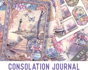 Consolation Journal Junk Journal Kit MINI, Solace Journal Crafting Printables Kit Solace Embellishments Printable Paper Craft 003577