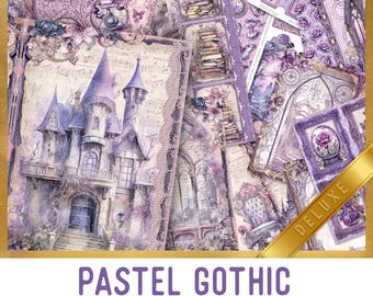Pastel Gothic Junk Journal Kit DELUXE, Gothic Crafting Printables Gothic Embellishments Gothic Printable Paper Junk Journal Gothic 003668