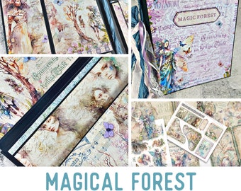 Magical Forest Junk Journal Kit Crafting Printables Forest Junk Journal Embellishments Printable Paper Craft Kits DIY Tutorial 002985