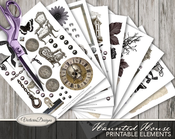 Haunted House Printable Elements