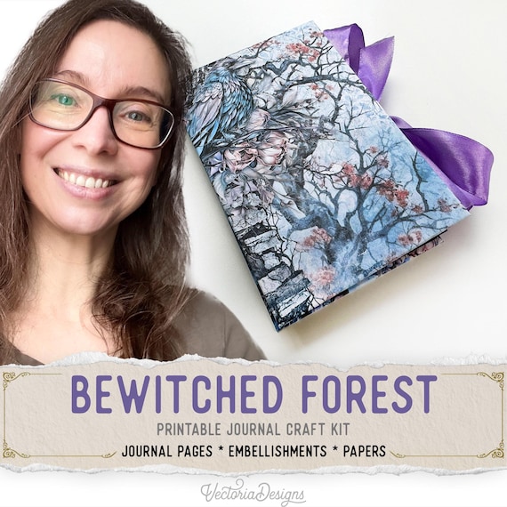 Bewitched Forest Junk Journal Kit (Standard) Halloween - Printable Pages, Papers and Embellishments for Crafting - 003351