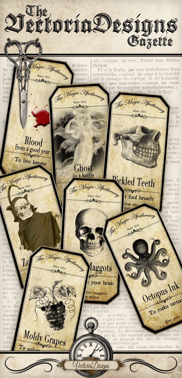 halloween apothecary labels