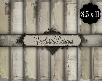 Vintage Postcard Papers 8.5 x 11 inch paper pack digital paper printable digital collage sheet 000753