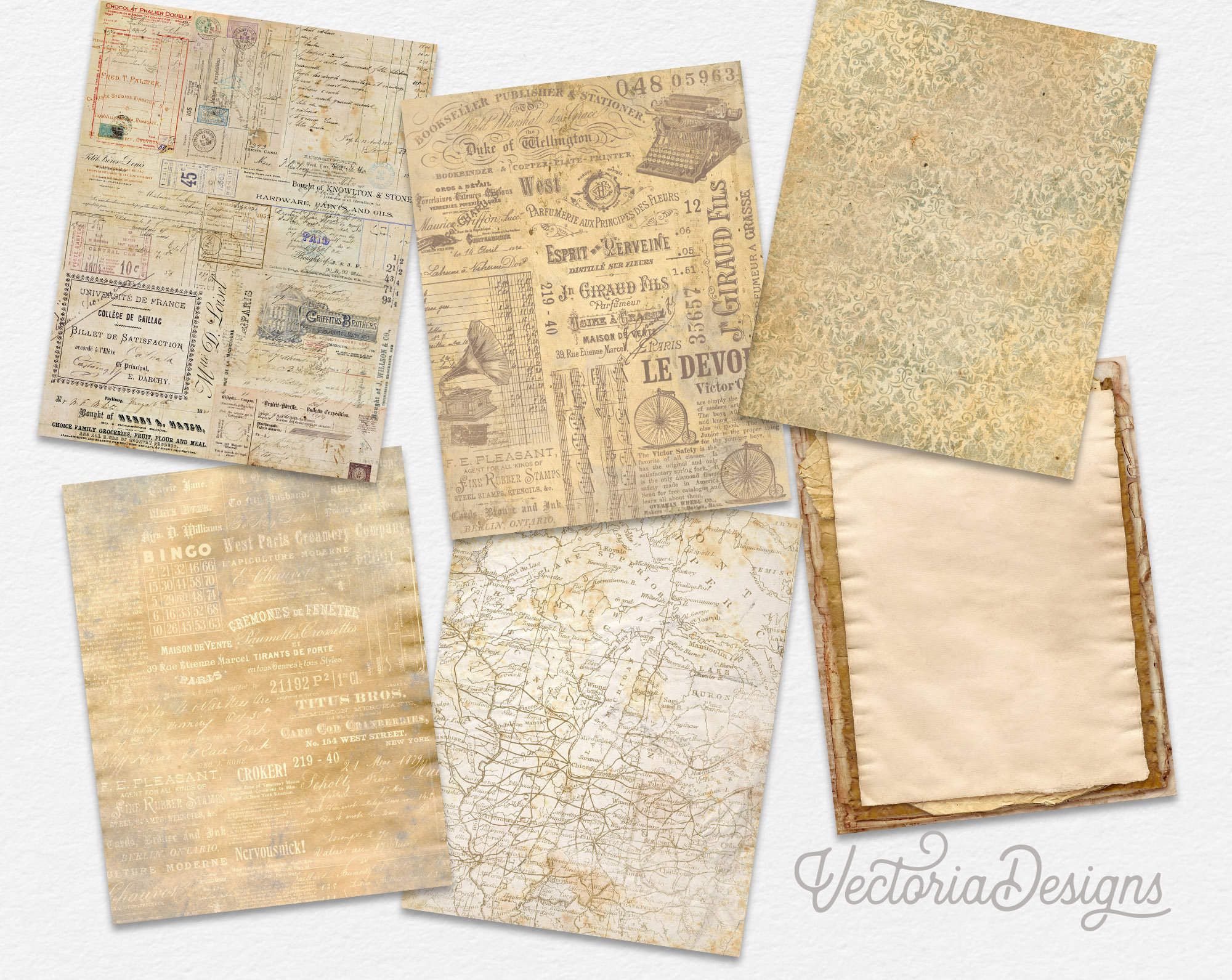 Old Books & Papers Paper Pack, Printable Vintage Paper, Scrapbook Paper  Pack, Printable Paper, Crafting Paper, Junk Journal - 002563