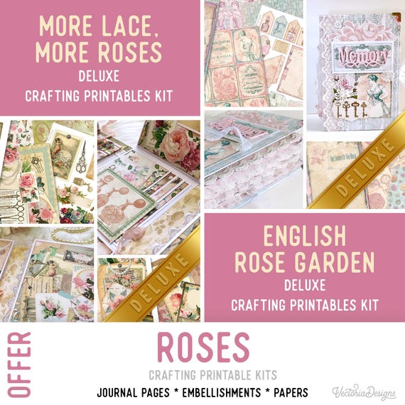Roses Offer - Junk Journal Craft Printables (Pages, Papers and Embellishments) -003014