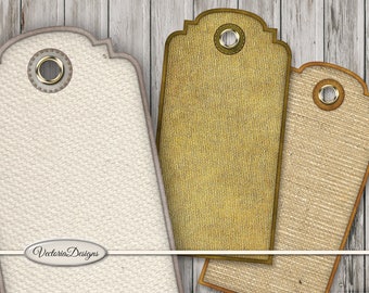 Fabric Tags printable tags paper crafting shabby scrapbooking hobby crafting instant download digital collage sheet - VDTAVI1566