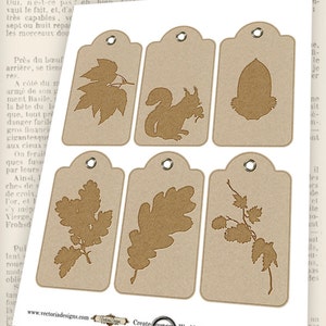 Thanksgiving Tags, Printable Tags, Fall Tags, Silhouette Tags, Fall Images, Digital Tags, Thanksgiving Gift, Cards Gift, Clip Art 000980 image 2