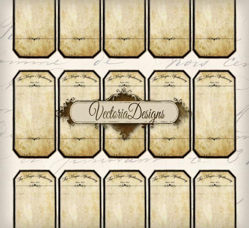 blank vintage apothecary labels printable add your own etsy