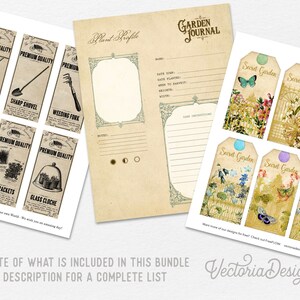 Garden Printable Crafting Bundle, Small & Precious Garden Paper Kit, Digital Journal Kit, Garden Labels, Garden Tags, Garden Envelope 001752 image 3