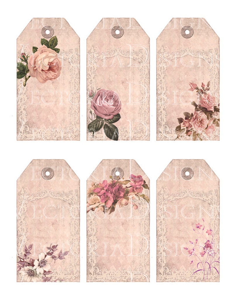 Printable Gift Tags Shabby Elegant Gift Tags Pink Gift Tags - Etsy ...
