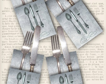 Cutlery Holders Printable utensil decor table setting dinner diy crafting instant download digital collage sheet - VDMIVI1172