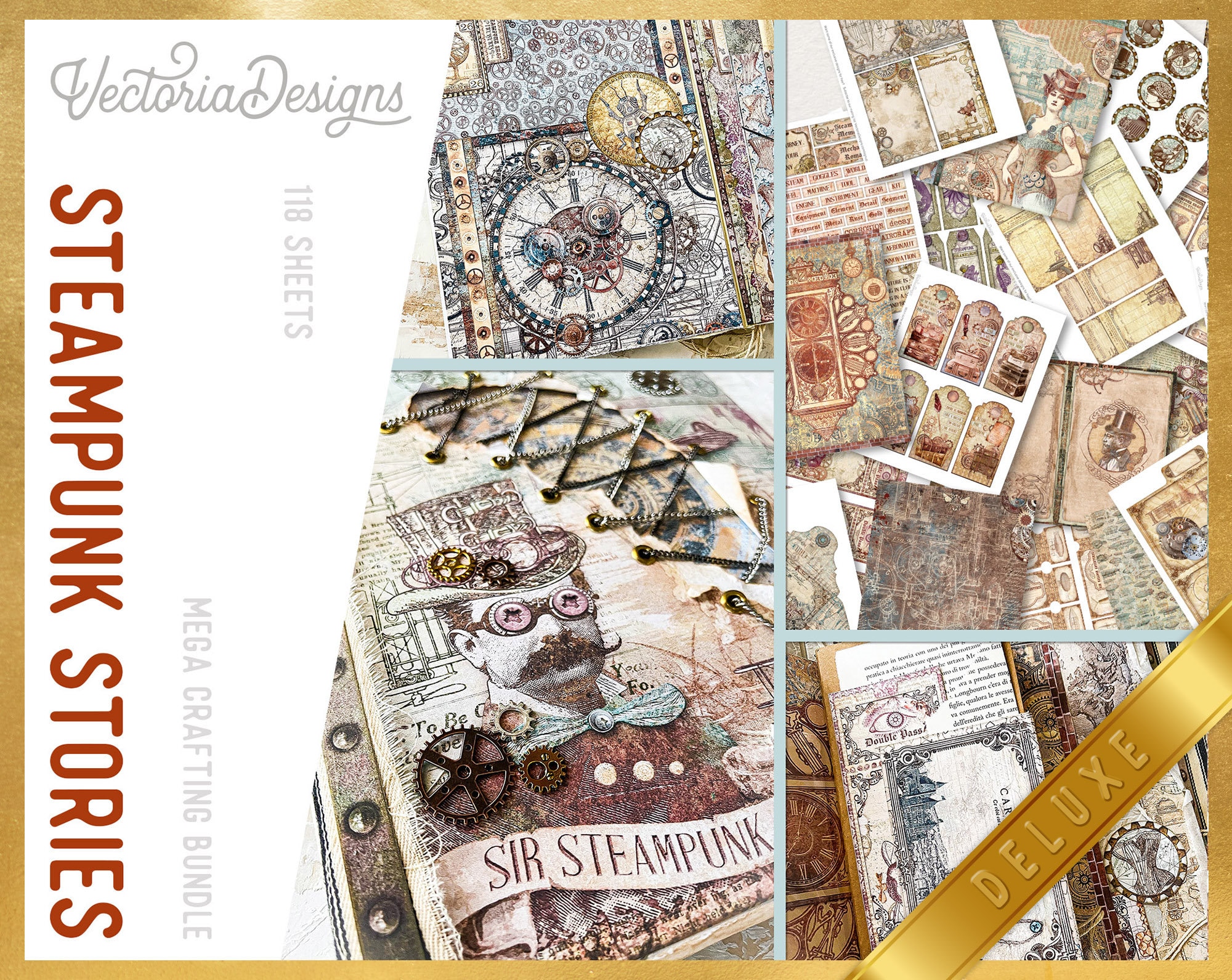 Steampunk Stories DELUXE MEGA Crafting Bundle, Steampunk Printables ...