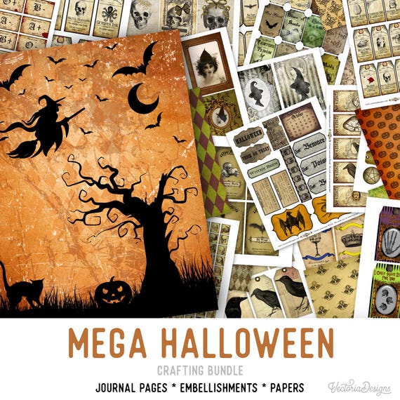 MEGA Halloween Crafting Bundle, Printable Paper Crafting, Trick Or Treat, Halloween Decoration, Halloween Digital, Halloween Gift 001785