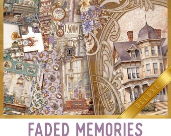 Printable "Faded Memories" Junk Journal Kit (DELUXE) - 003882