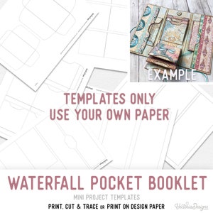 Waterfall Pocket Booklet Templates Vacation Crafts Mini Booklet Craft Kit Junk Journal Element Printable Craft kits DIY Gift PDF 002906