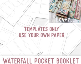 Waterfall Pocket Booklet Templates Vacation Crafts Mini Booklet Craft Kit Junk Journal Element Printable Craft kits DIY Gift PDF 002906