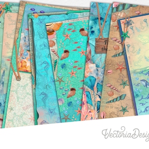 Under The Sea Paper Pack, Digital Paper, Printable Paper Pack, Sea Lover Gift, Digital Scrapbooking, Decorative Paper, DIY Kit 002116