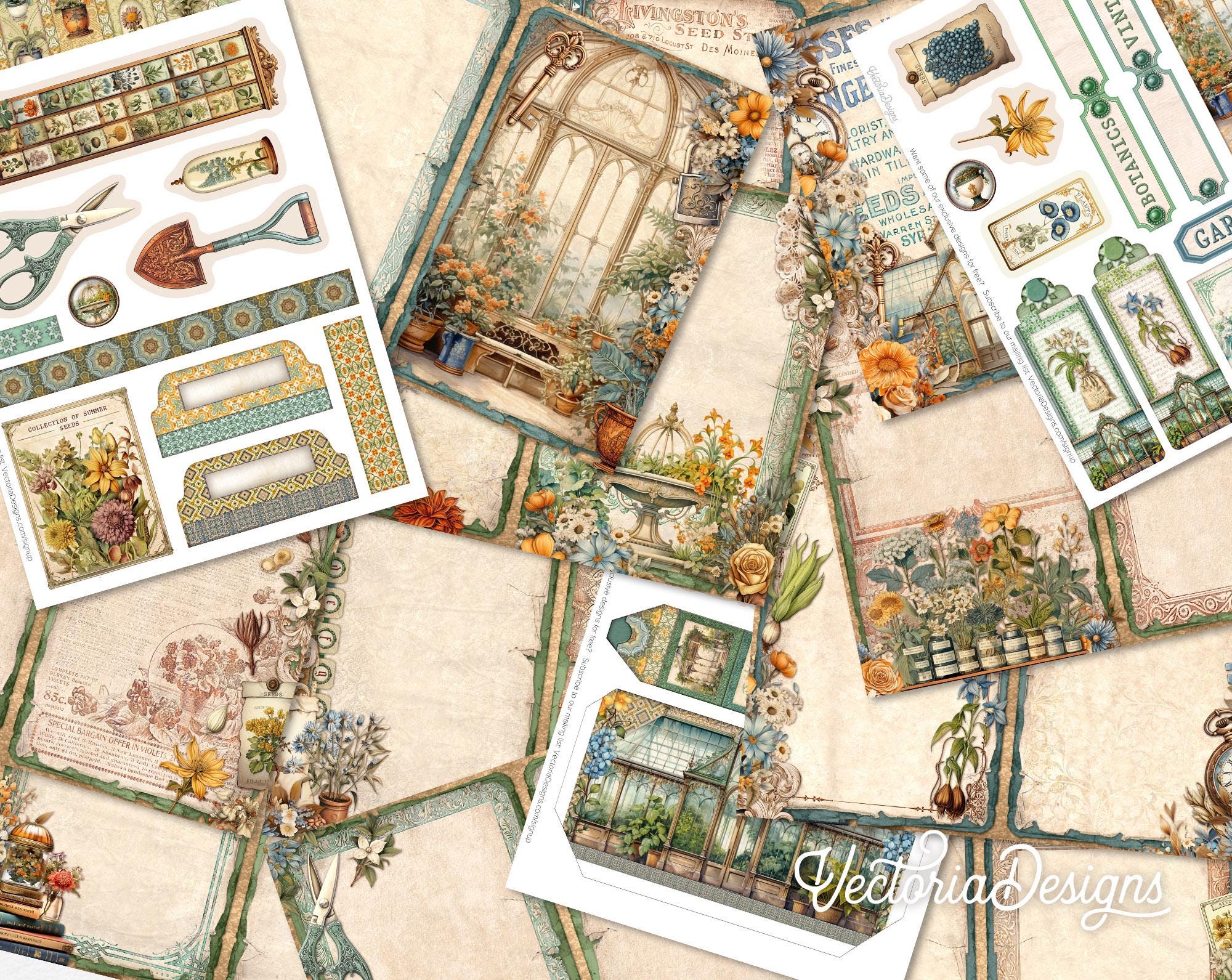 Vintage Seed Collection Junk Journal Kit, Garden Junk Journal Kit ...