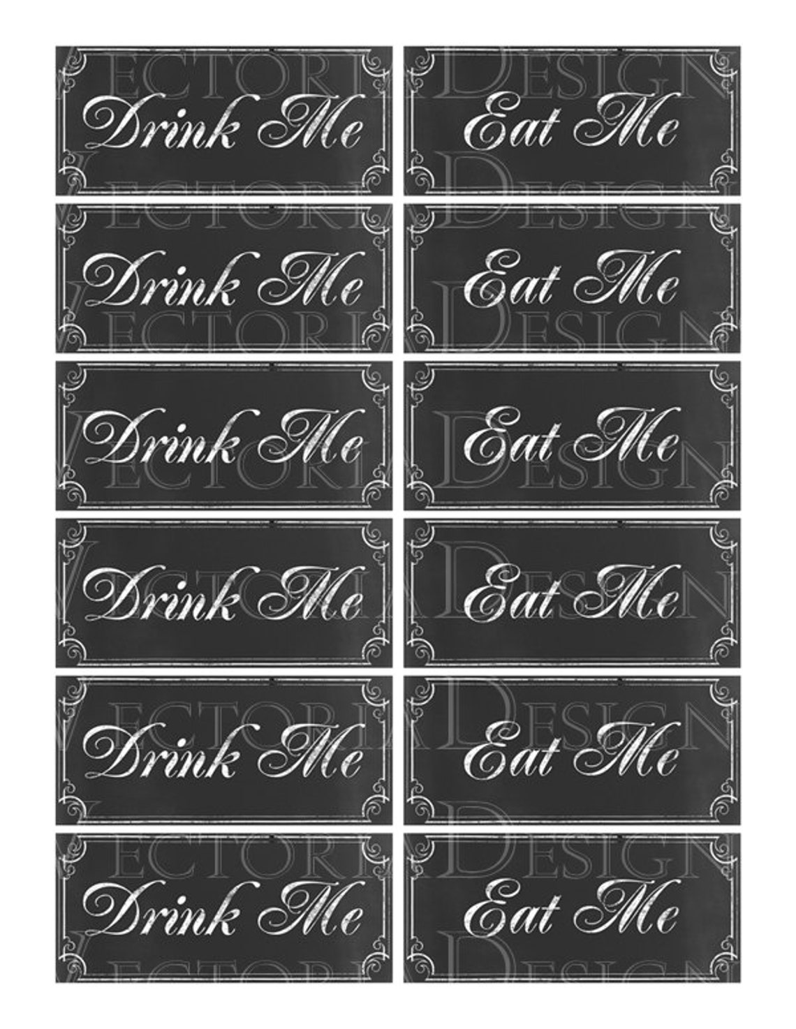 Drink Me Chalkboard Labels Eat Me Chalkboard Labels instant | Etsy