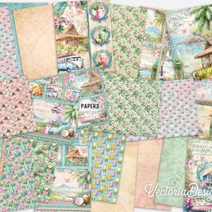 Paradise in Hawaii Junk Journal Kit, Hawaii Crafting Printables Kit ...