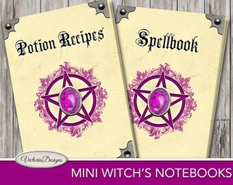 Witch Starter Kit, Witch SpellBook, Halloween Witch, Potion Recipes, Wiccan Halloween, Witch Printables, Magic Spellbook, Party 001675