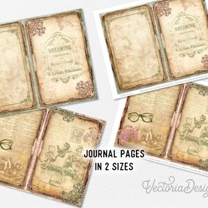 Vintage Books & Reading Junk Journal Kit, Books Journal, Printable Junk Journal Kit, Craft kits, Printable Journal Pages, Reading 002382 image 3