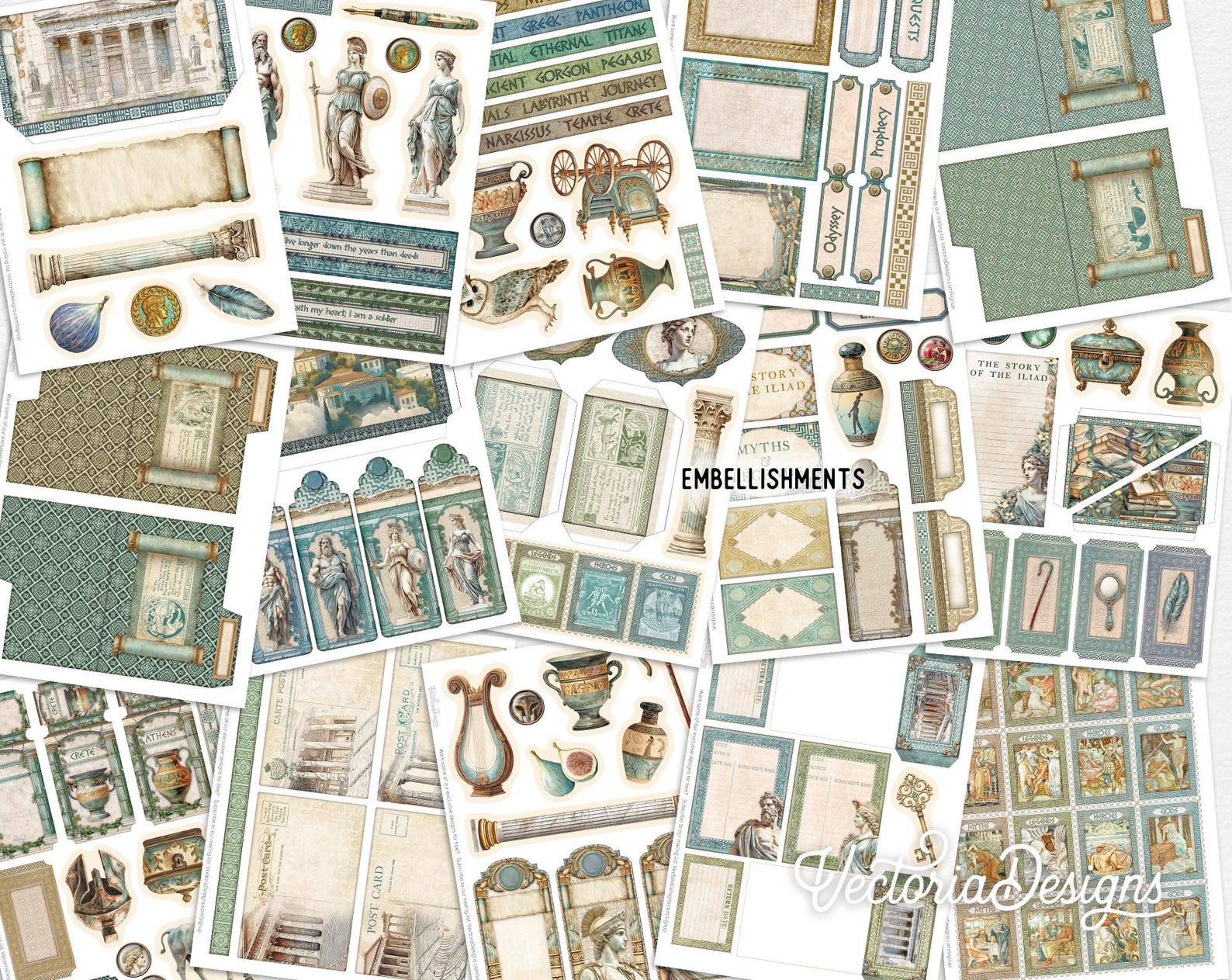 Greek Mythology Junk Journal Kit (standard) - 003696 - Etsy