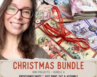 Christmas Mini Projects Bundle 4 - Printable Christmas Crafts with Tutorial - 003188