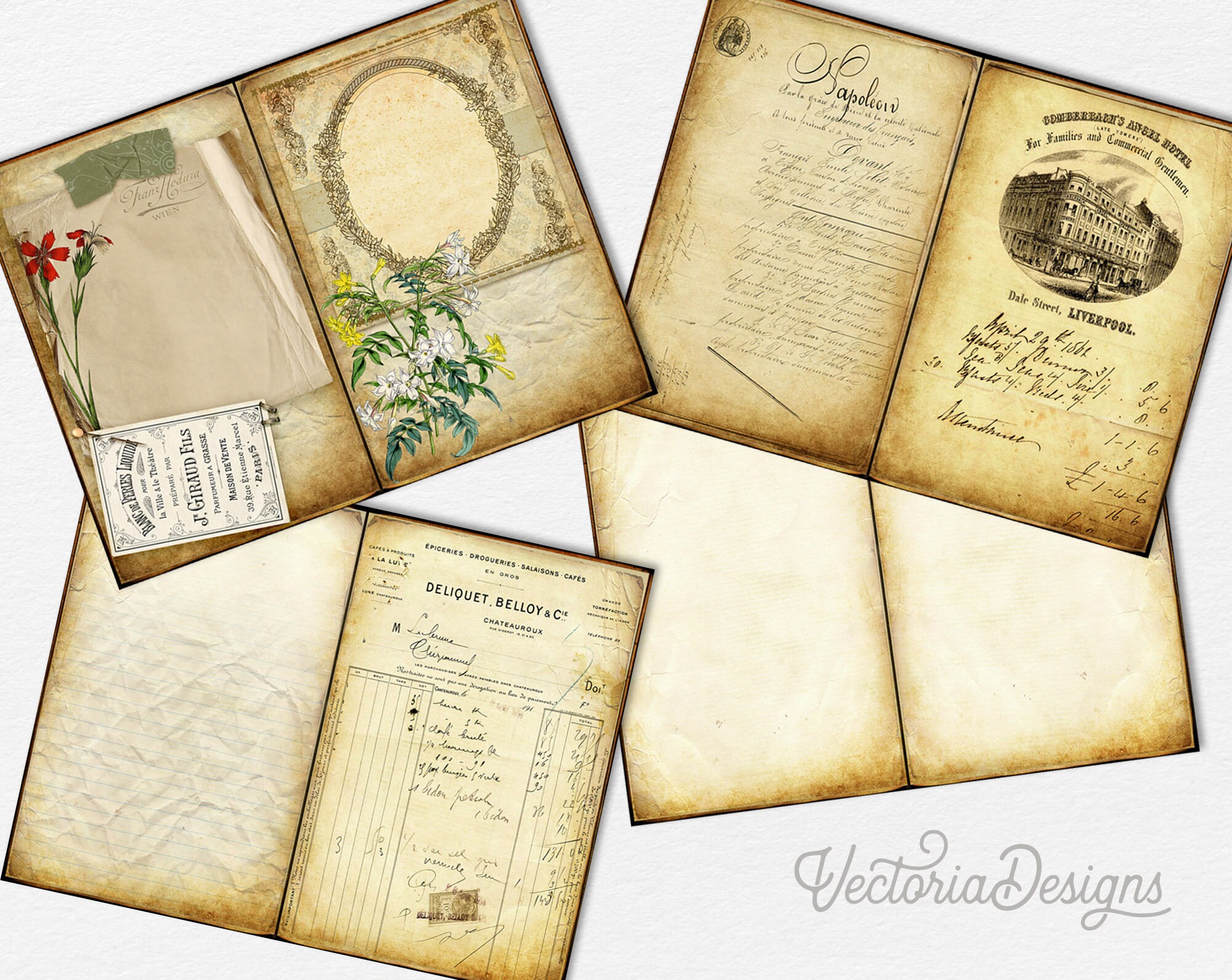 Botanical Junk Journal, Junk Journal Supplies, Cottagecore Journal