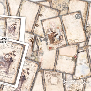 Secret Diary Junk journal Kit, Secret Scribbles MINI Crafting Printables Kit Junk Journal Embellishments Vintage Diary Paper Pack 003044 image 2