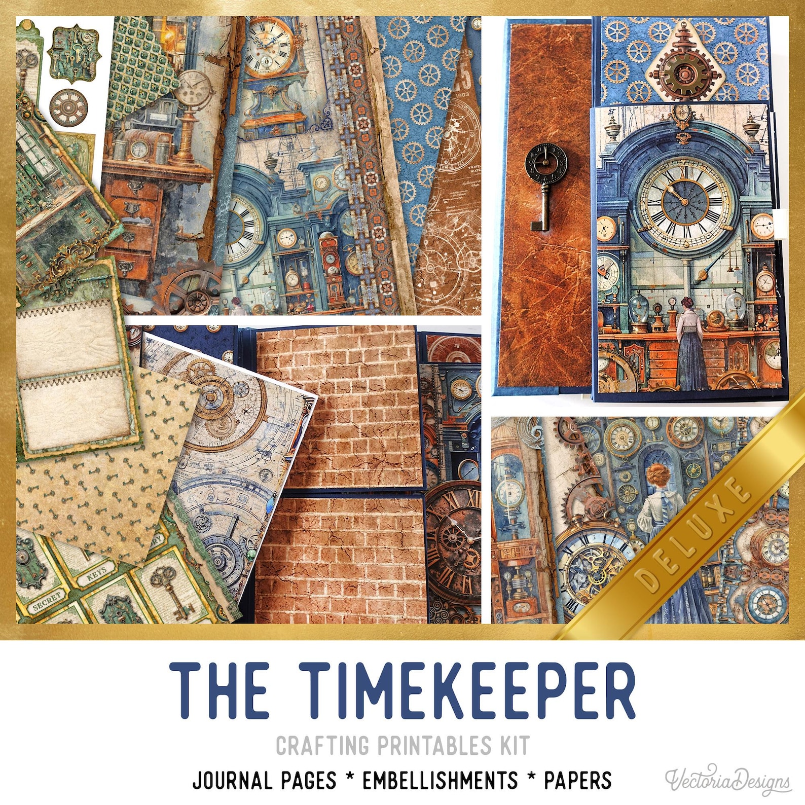 The Timekeeper Junk Journal Kit DELUXE, Steampunk Junk Journal Craft ...